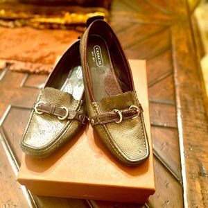 Coach Loafers; Flats; Bronze neutral color